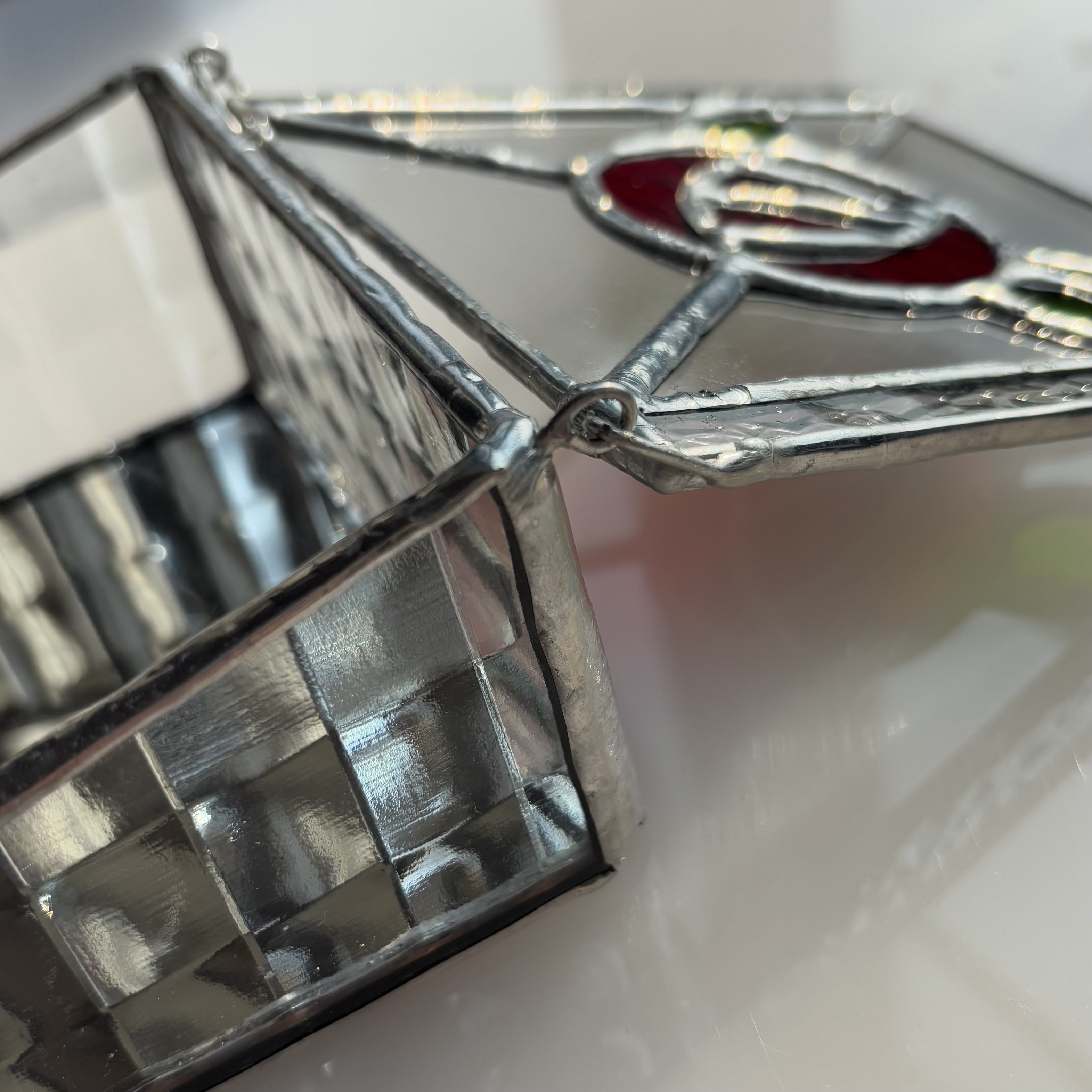 ステンドグラスリングピロー" ROSE "