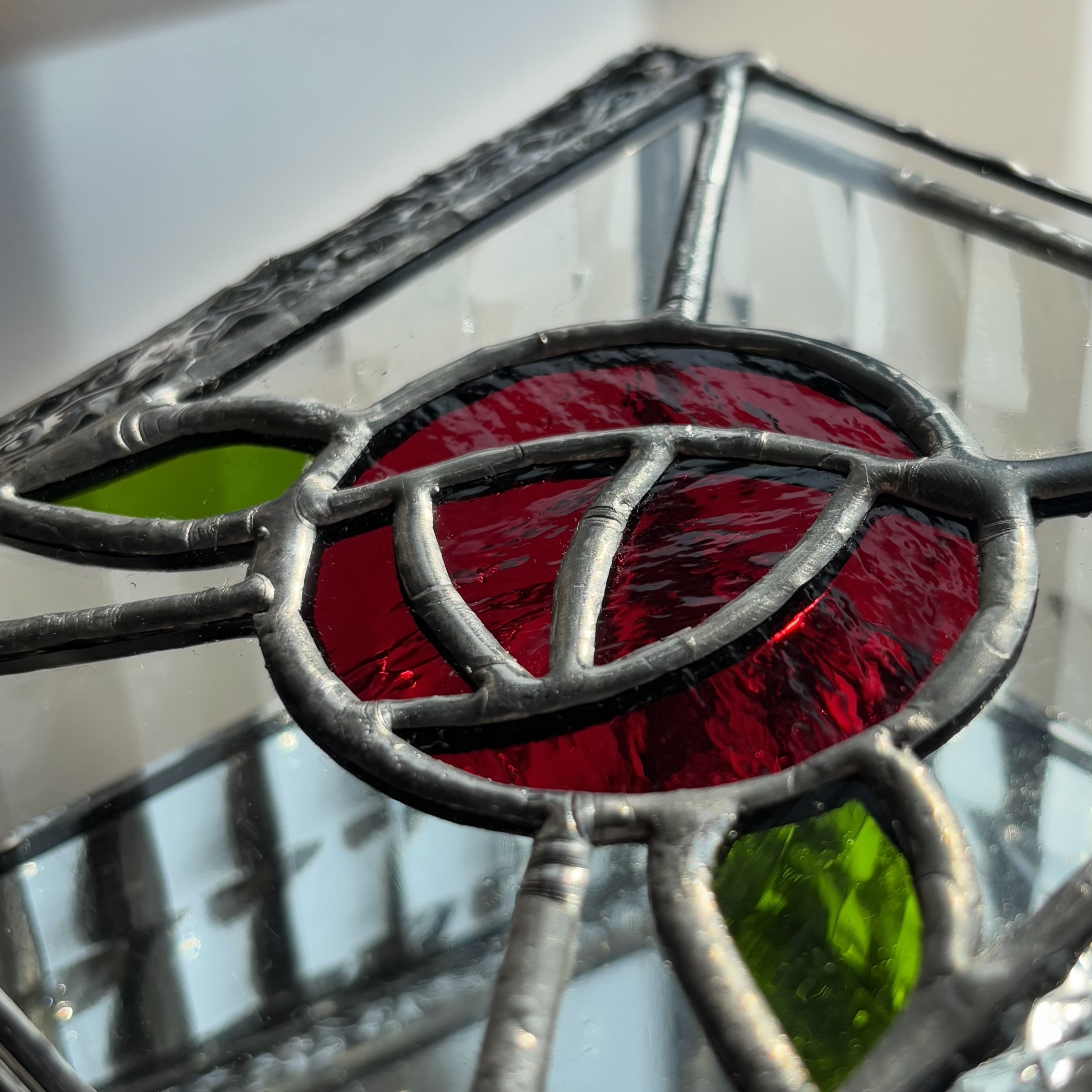 ステンドグラスリングピロー" ROSE "