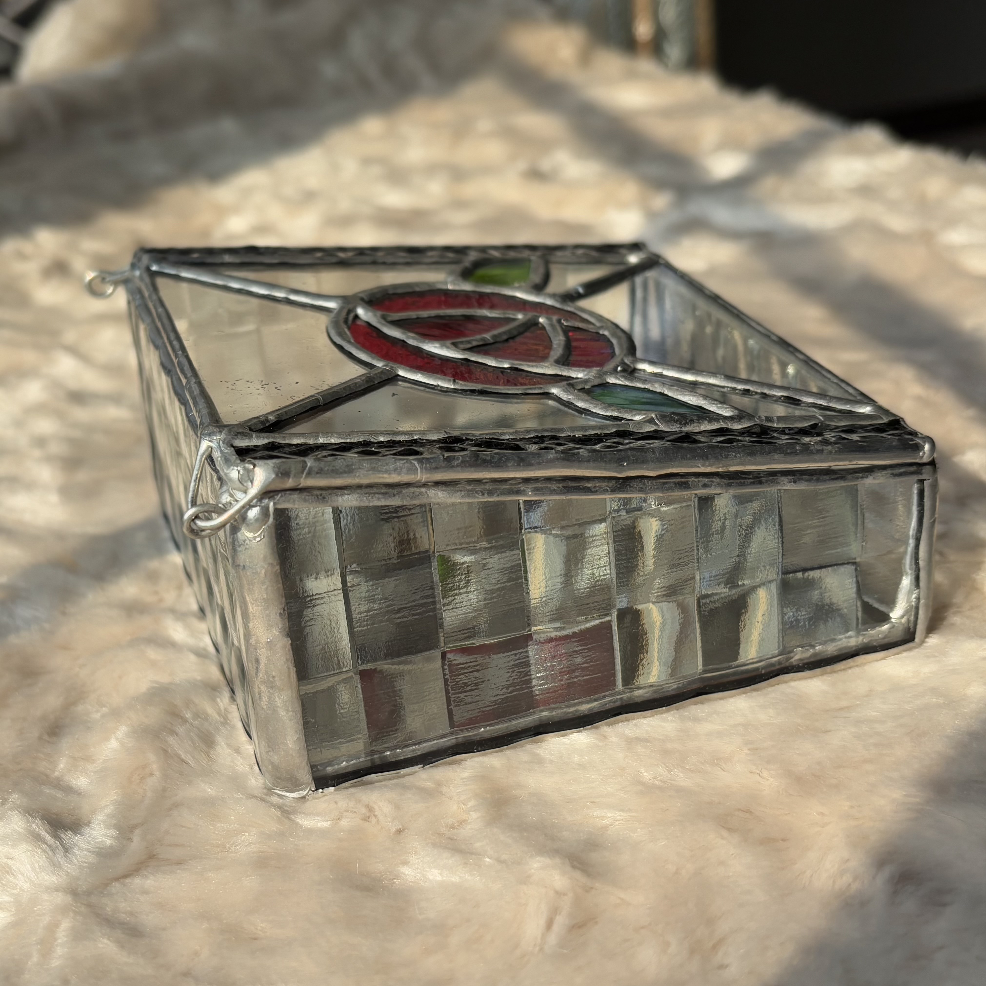 ステンドグラスリングピロー" ROSE "