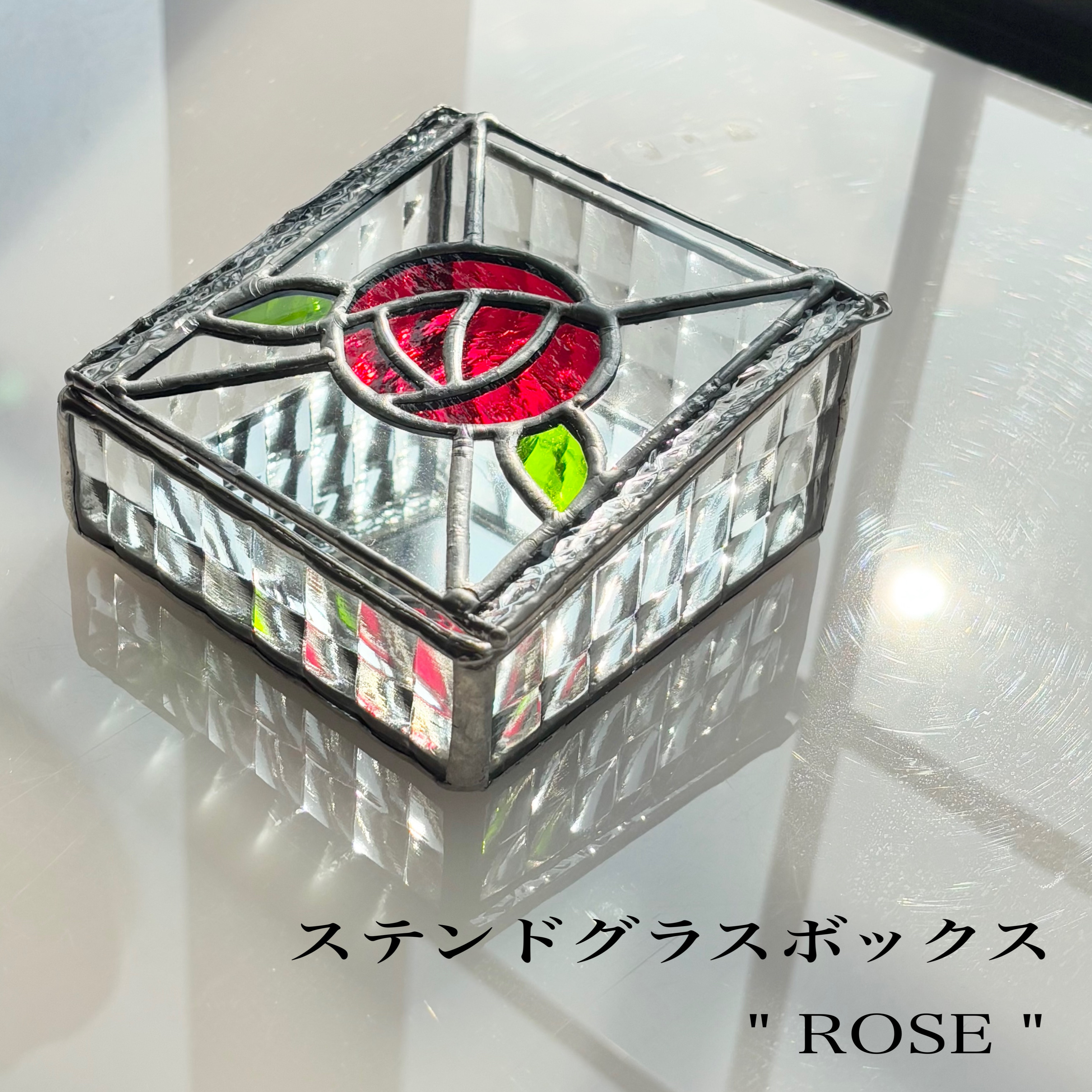 ステンドグラスリングピロー" ROSE "