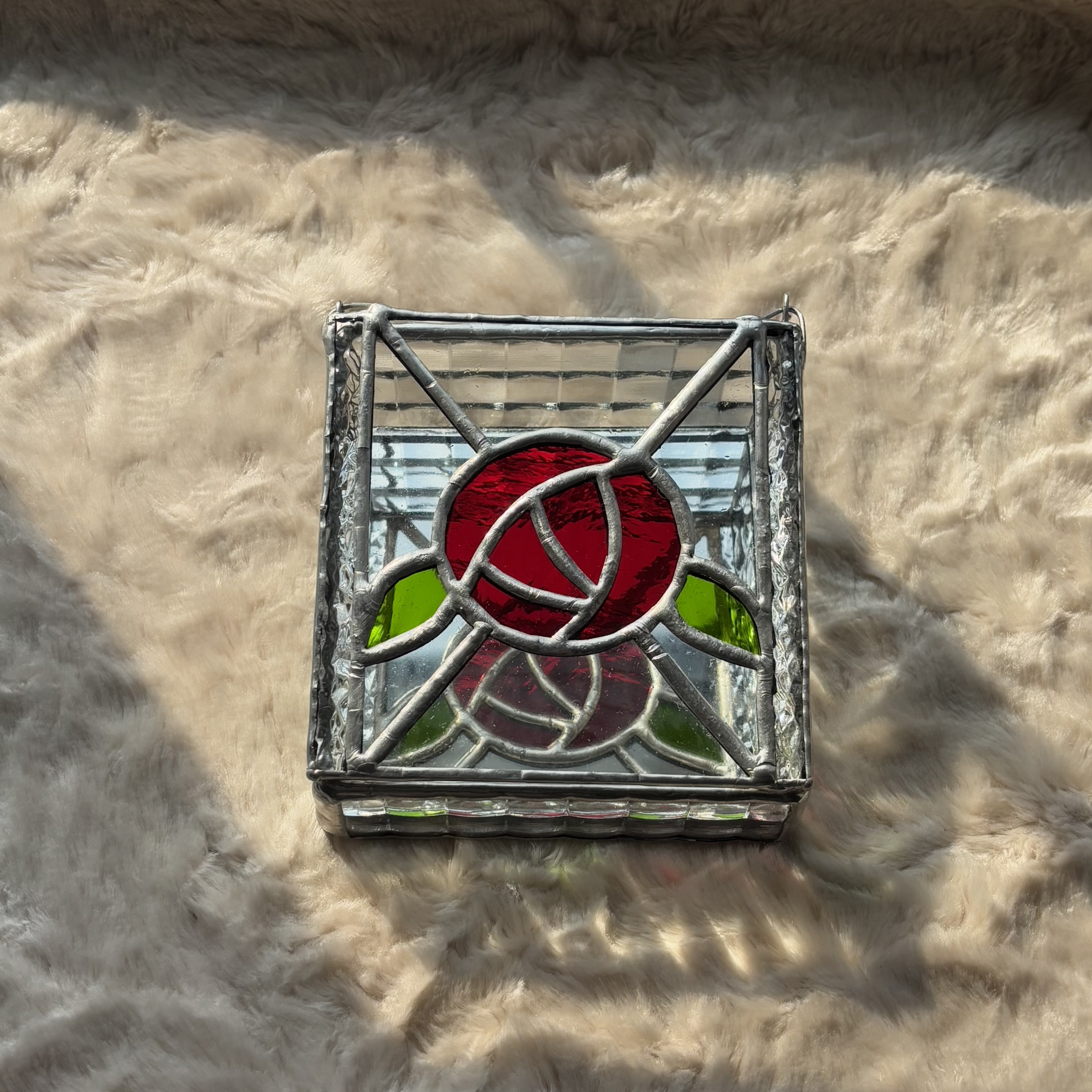 ステンドグラスリングピロー" ROSE "