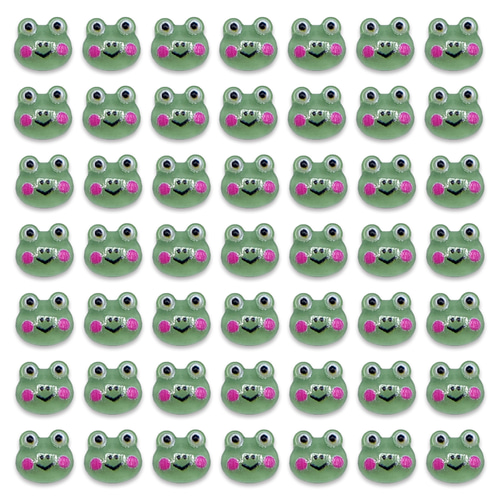 ネイルパーツ カエル アニマル 7mm ミニ 緑 50個 顔 蛙 ぷっくり