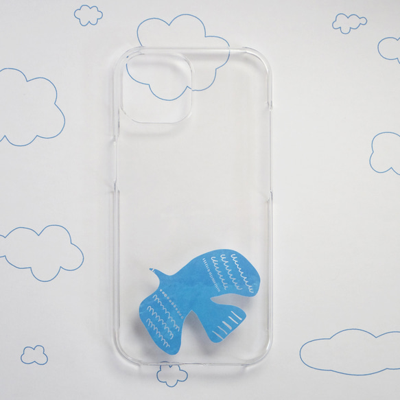 iPhone Android クリアケース 北欧 スマホケース スマホカバー 透明【ブルースカイに恋して】 9枚目の画像