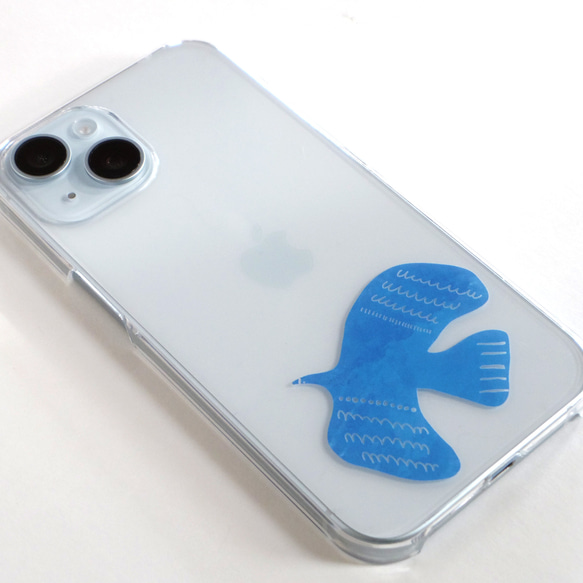 iPhone Android クリアケース 北欧 スマホケース スマホカバー 透明【ブルースカイに恋して】 3枚目の画像