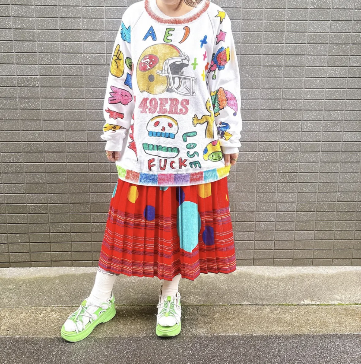 古着　ヴィンテージ　vintage sweat スウェット　トレーナー　リメイク　リメイクsweat カラフル　派手