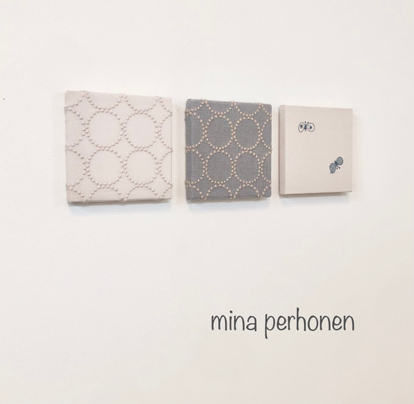 mina perhonen  ミナペルホネン  ファブリックパネル 3点セット ハンドメイド 2枚目の画像