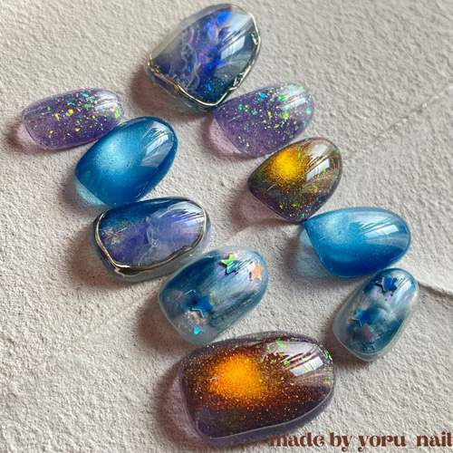 ⭐︎NEW⭐︎】うるきら宇宙な奥行きニュアンスネイル 夜空ネイル