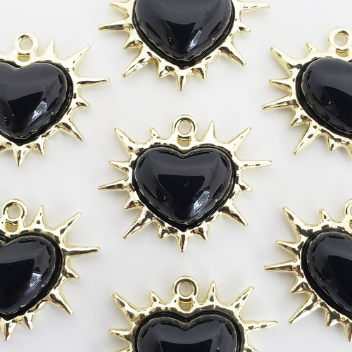 2個 ハート 棘 トゲ ゴスロリ ゴス ゴシック 宗教モチーフ チャーム