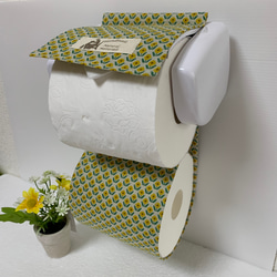 トイレットペーパーホルダーカバー♪リトルフラワー♪イエロー 3枚目の画像