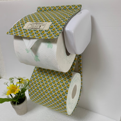 トイレットペーパーホルダーカバー♪リトルフラワー♪イエロー 2枚目の画像