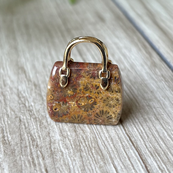 販売終了 ロマンを感じる珊瑚の化石/フォッシルコーラル・ハンドバッグ