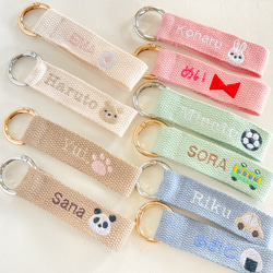 ネームタグ キーホルダー オリジナル 刺繍 韓国 オーダー