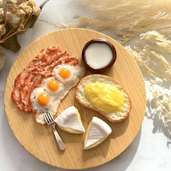 憧れの朝食プレート》 コンパクトミラー 食品サンプル フェイクフード 