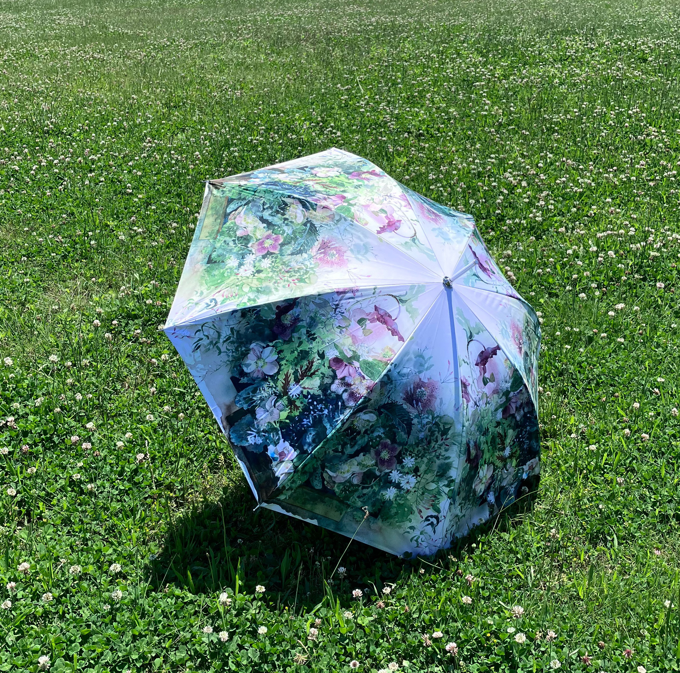 晴雨兼用傘　ジャンプ傘　クリスマスローズとジャスミン