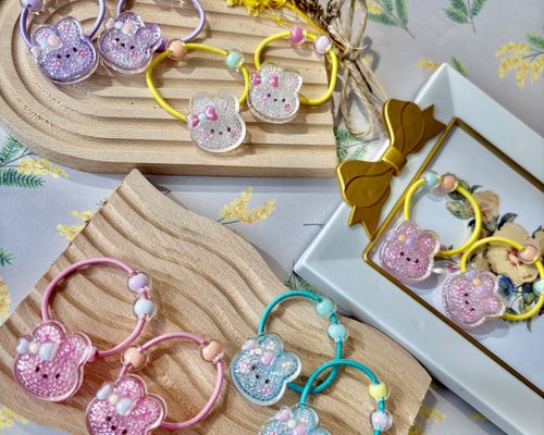 子供用ヘアゴム きらきらうさぎ2点set 雑貨・その他 plage 通販