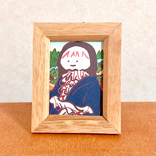 ミニ額イラスト09『クラ・リザ』【きのくら屋】 絵画 ころもち杏@きの