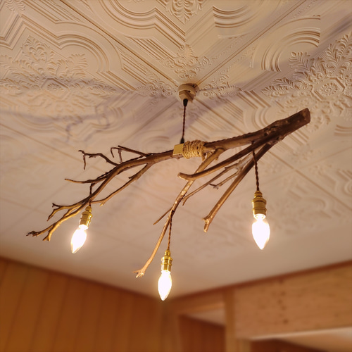 NO.L301 流木インテリア 6灯 20帖OK 太め流木を使用 お店やお部屋に NO