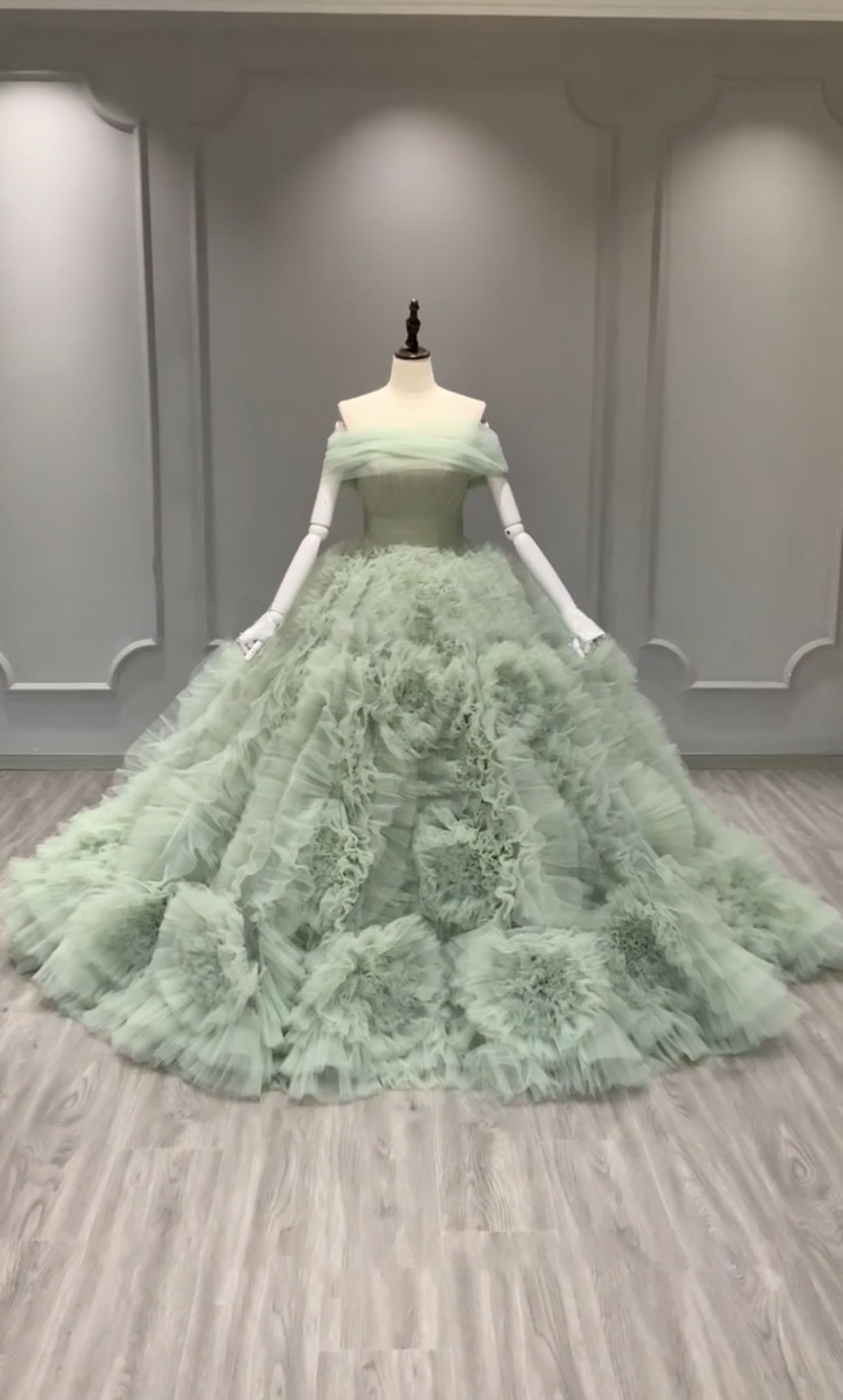 お色直し❤︎ラッフルスカート　マスタード色緑　テラコッタ/レモン色/ブラウンなど　編み上げ　フリル　可愛い　ギャザー花嫁