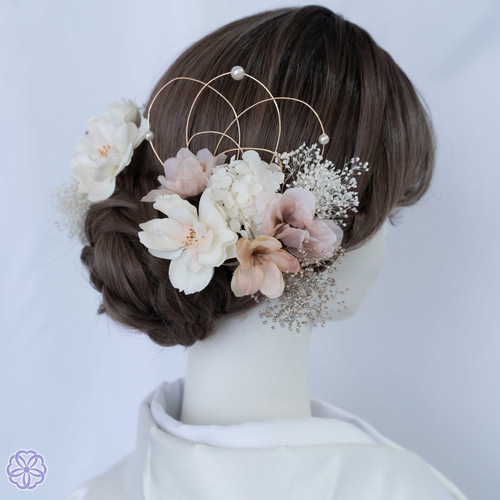 桜とニュアンスピンクの髪飾り NP52 成人式 卒業式 結婚式 振袖 袴