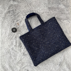 尾州リボンツイードトートバッグ&尾州ツイードシューズ入れブラックhandmade 尾州ツイード・リボンツイードトートバッグhandmade