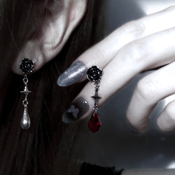 薔薇の雫ピアス / ゴシック gothic 薔薇 グランジ アンティーク