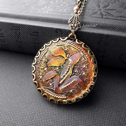 幸せの花 すずらんカメオ ロケット ペンダント (アイボリー×ペール