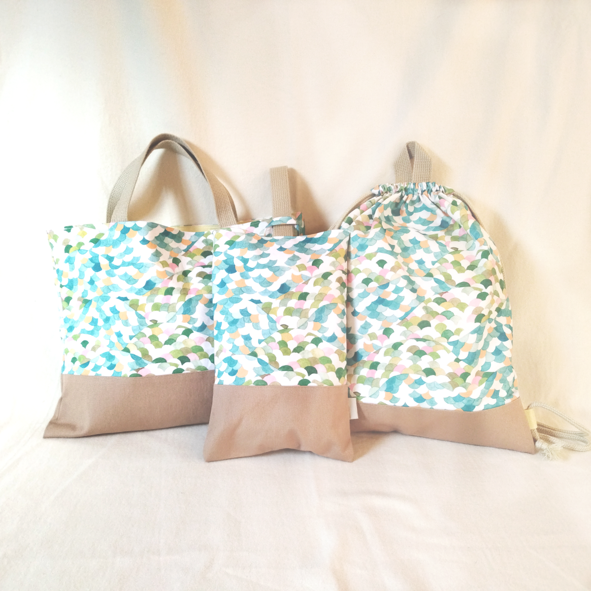 《 在庫処分SALE30%OFF 》入学準備３点セット レッスンバッグ 上履き入れ 体操着入れ《やまなみ 》