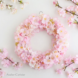 ・さくら・桜・サクラ リース ＜アーティフィシャルフラワー＞ 2７センチ 2枚目の画像