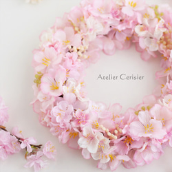 ・さくら・桜・サクラ リース ＜アーティフィシャルフラワー＞ 2７センチ 3枚目の画像