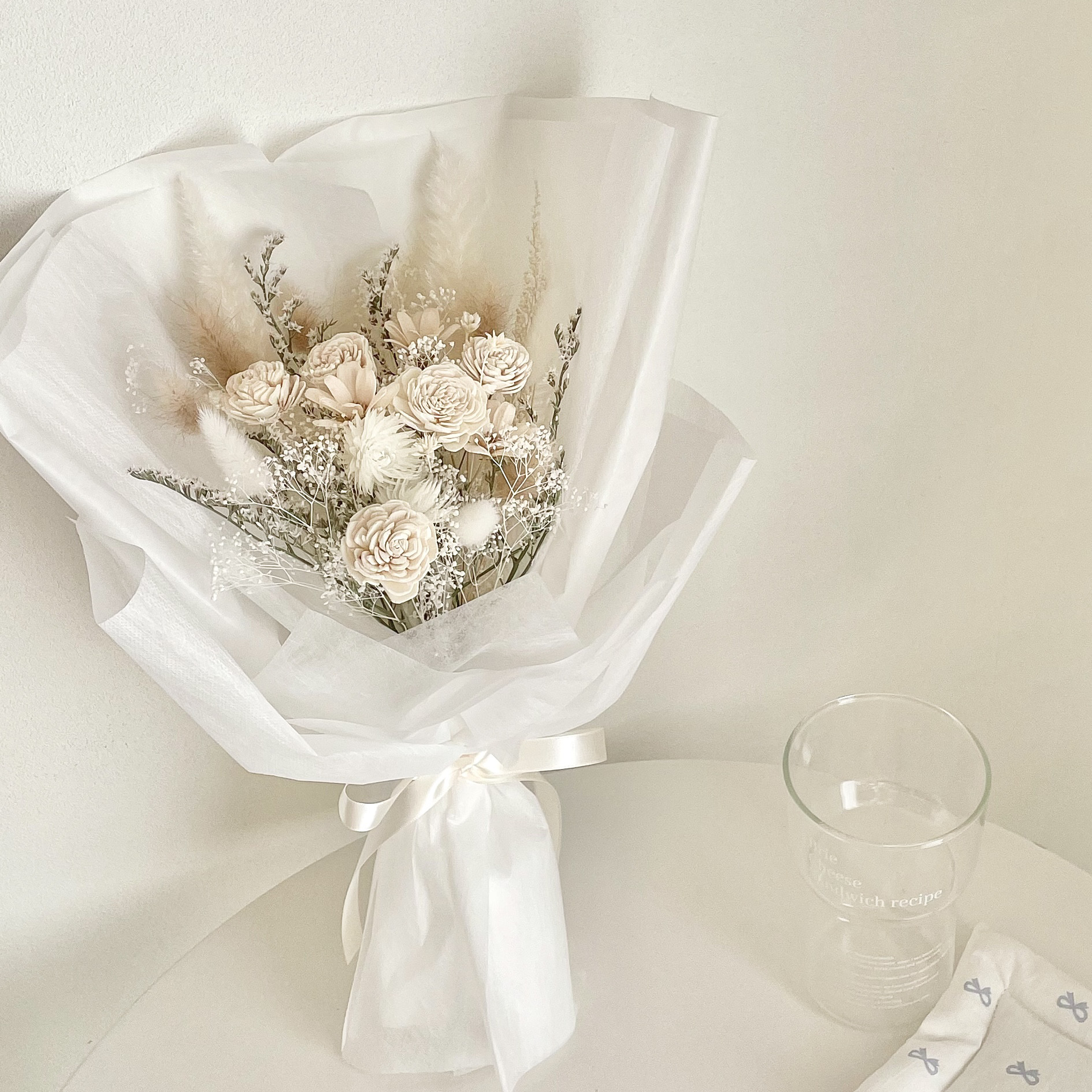 【選べる全６色ブーケ】【名入れラベル】韓国ブーケ　ミニブーケ　カラフルブーケ　ドライフラワーブーケ　推し