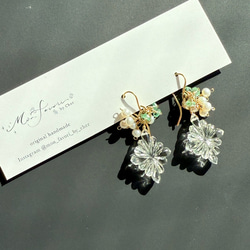 14kgf】天然石＊ブルーレースアゲートピアス(イヤリング) ピアス