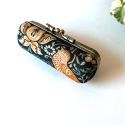 がま口 印鑑ケース  ウィリアムモリス　ブルー 2枚目の画像