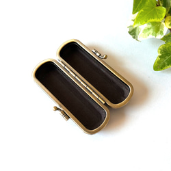 がま口 印鑑ケース  ウィリアムモリス　ブルー 3枚目の画像