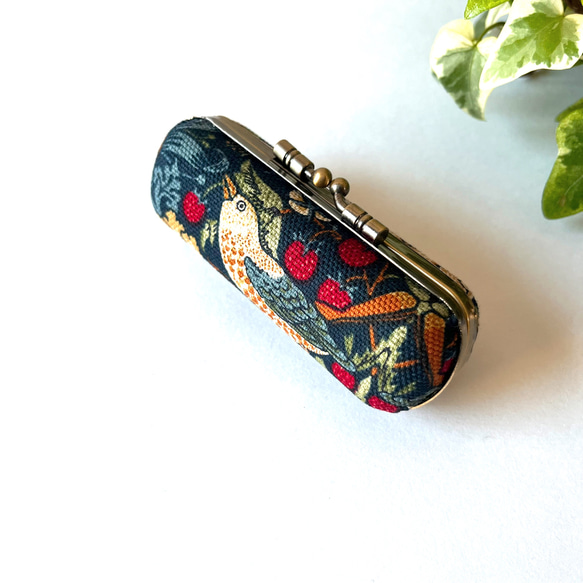 がま口 印鑑ケース  ウィリアムモリス　ブルー 1枚目の画像