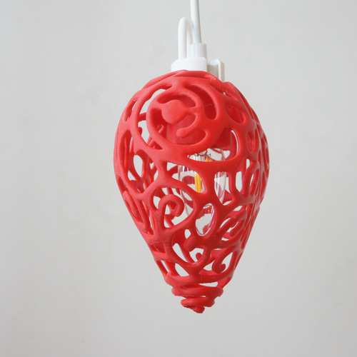 ハート ランプシェード ペンダントライト 赤 ダクトレール E17