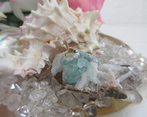 【高品質】アポフィライト　原石 No.CR-286 天然石 原石 グリーンアポフィライト 29g 天然石 Rose