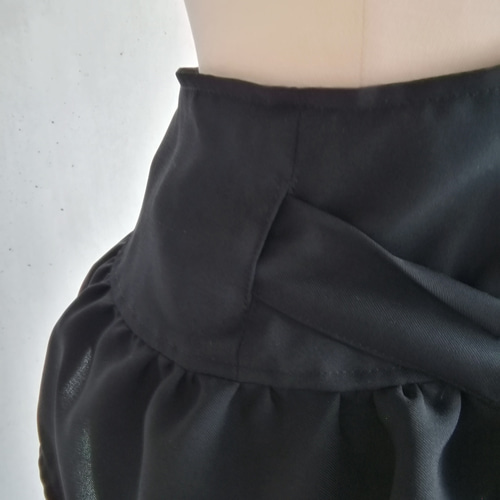日本製】《S～3L》ブラック茶道お稽古用エプロン 普段使いでもかわいい