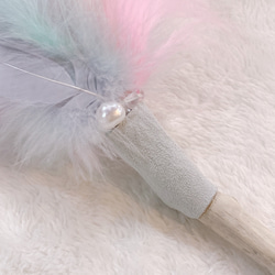 ネイティブ・アメリカン フェザーワンド ユニコーンカラー 【天使と共に‪໒꒱】カードリーディングスティック 8枚目の画像