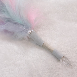 ネイティブ・アメリカン フェザーワンド ユニコーンカラー 【天使と共に‪໒꒱】カードリーディングスティック 5枚目の画像