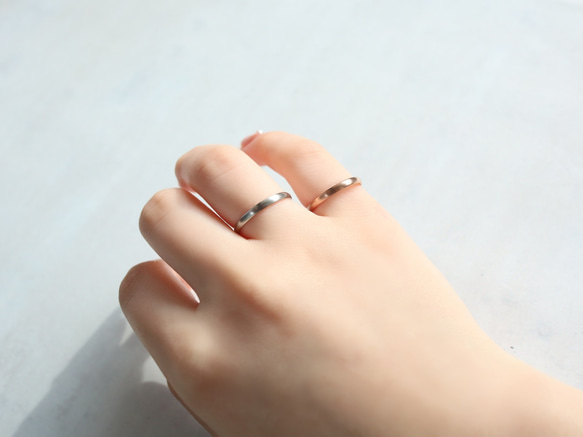 ☆1号単位で選べる指輪☆輝くマットカラー サージカルステンレス【極細 3color rings】 12枚目の画像