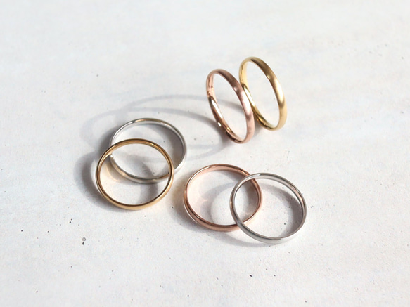 ☆1号単位で選べる指輪☆輝くマットカラー サージカルステンレス【極細 3color rings】 14枚目の画像