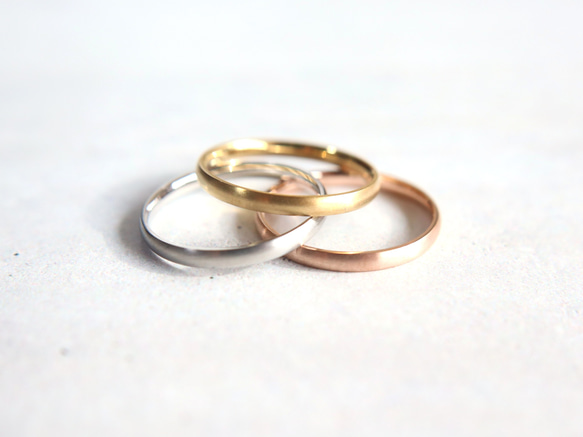 ☆1号単位で選べる指輪☆輝くマットカラー サージカルステンレス【極細 3color rings】 11枚目の画像