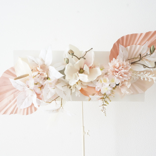 一点物】春の花 一点物 春 フラワーボタニカルリース ワイヤークラフト