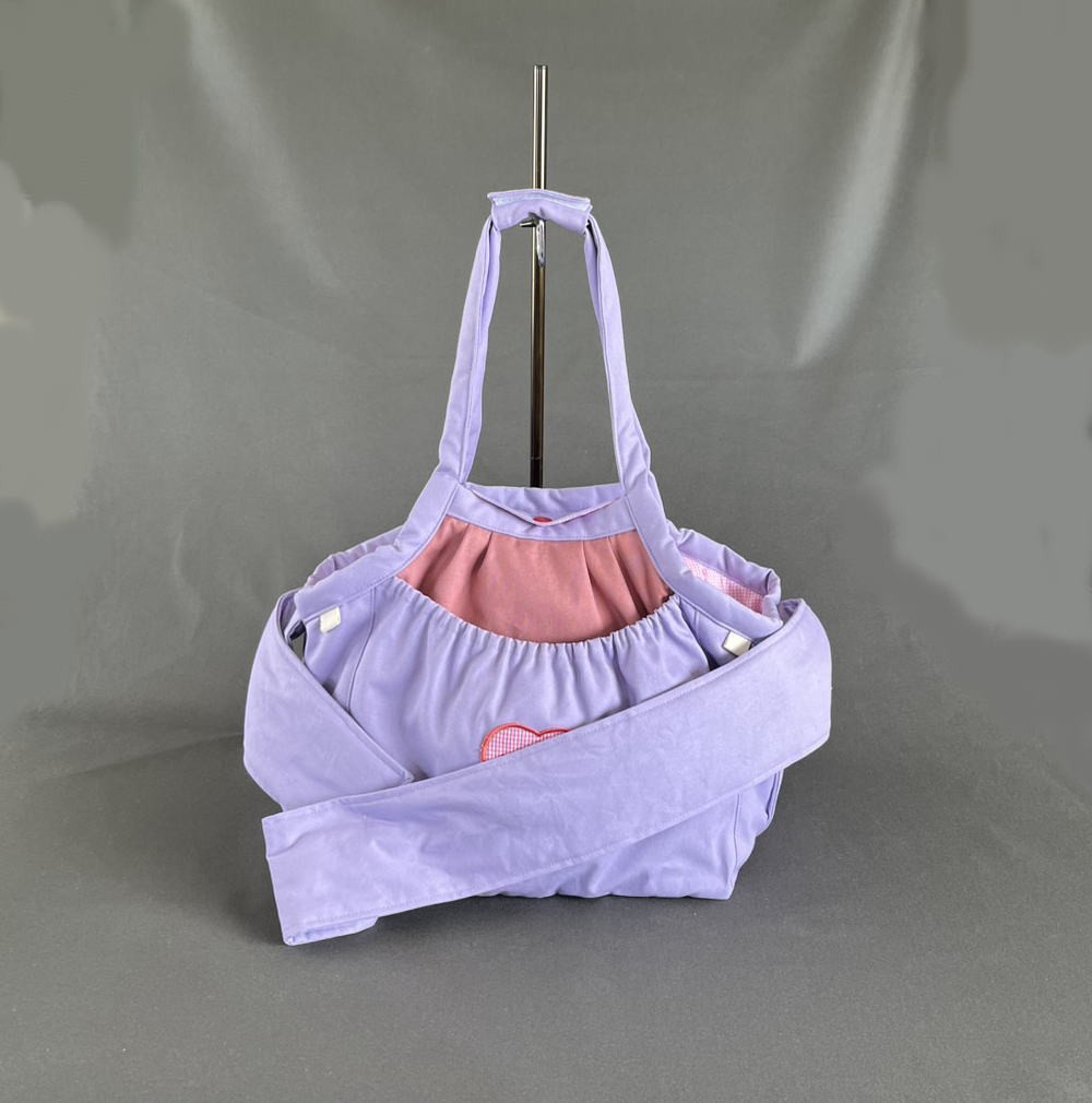 受注制作　ＬＬサイズ　中綿入り　肩ベルト１００センチ　小型犬用スリング　ショルダー（肩掛け）兼用２ウェイ紀州帆布　ハート