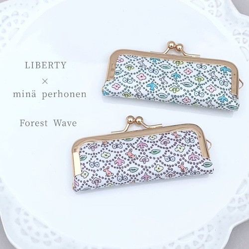 新作♡ リバティ×ミナペルホネン forest wave がま口印鑑ケース 小物 