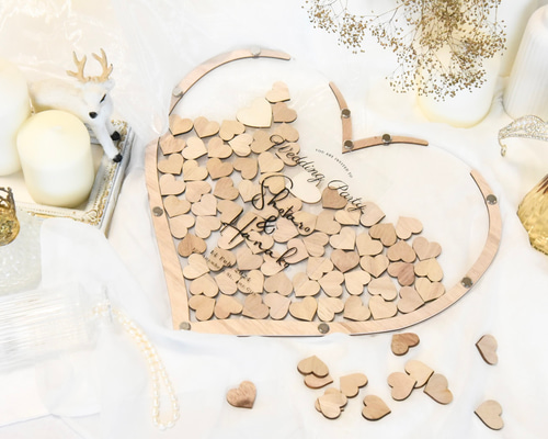 再販×5》【名入れ/ゲスト参加型】ハートドロップス/結婚証明書/参加者