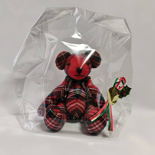 赤チェックくまさん 中 ぬいぐるみ Aton 通販 18861222｜Creema(クリーマ)