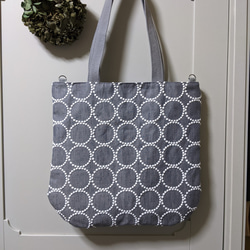 ミナペルホネンハンドメイドマルシェトート（アネモネ、グレー） 春色ミナペルホネントート【anemone/gray】アネモネグレー 2way