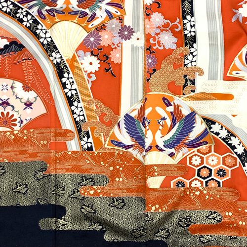 正絹】着物リメイク 豪華振袖ドレス&ショールのセット／キャミ