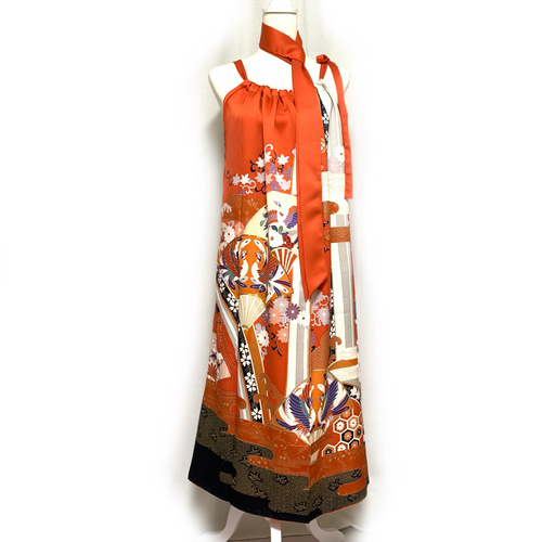 正絹】着物リメイク 豪華振袖ドレス&ショールのセット／キャミ